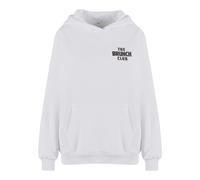 Kapuzensweatshirt MISS TEE "Miss Tee The Brunch Club Ladies Fluffy Hoody", Damen, Gr. M, weiß, 70% Baumwolle, 30% Polyester, bedruckt, Rundhals, Sweatshirts (74701749-M) weiß