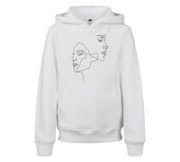 Kapuzensweatshirt MISTERTEE "MisterTee Damen Kids One Line Fit Hoody", Mädchen, Gr. 134/140, weiß, 65% Baumwolle, 35% Polyester, unifarben, Rundhals, Sweatshirts (34556559-134) weiß