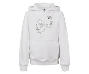 Kapuzensweatshirt MISTERTEE "MisterTee Damen Kids One Line Fit Hoody", Mädchen, Gr. 134/140, weiß, 65% Baumwolle, 35% Polyester, unifarben, Rundhals, Sweatshirts (34556559-134) weiß