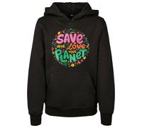 Kapuzensweatshirt MISTERTEE "MisterTee Herren Kids Save And Love Hoody", Jungen, Gr. 146/152, schwarz, 65% Baumwolle, 35% Polyester, unifarben, Sweatshirts (17394266-146) schwarz