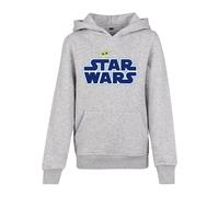 Kapuzensweatshirt MISTERTEE "MisterTee Herren Kids Star Wars Blue Logo Hoody", Jungen, Gr. 146/152, erdgrau, 65% Baumwolle, 35% Polyester, unifarben, Sweatshirts (13776103-146) erdgrau