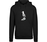 Kapuzensweatshirt MISTERTEE "MisterTee Herren Seagull Sneakers Hoody", Herren, Gr. L, schwarz, 65% Baumwolle, 35% Polyester, bedruckt, Rundhals, Sweatshirts (87543901-L) schwarz