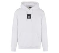 Kapuzensweatshirt MISTERTEE "MisterTee Herren Skelett Patch Hoody", Herren, Gr. S, weiß, 65% Baumwolle, 35% Polyester, bedruckt, Sweatshirts (60121307-S) weiß