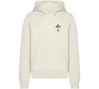 Kapuzensweatshirt MISTERTEE "MisterTee Holy Cross Hoody", Herren, Gr. M, sandweiß, 65% Baumwolle, 35% Polyester, bedruckt, Sweatshirts (40427520-M) sandweiß