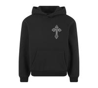 Kapuzensweatshirt MISTERTEE "MisterTee Innocent Face Fluffy Hoody", Herren, Gr. XL, schwarz, 70% Baumwolle, 30% Polyester, bedruckt, Sweatshirts (79865909-XL) schwarz