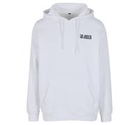Kapuzensweatshirt MISTERTEE "MisterTee Los Angeles Wording EMB Regular Hoody", Herren, Gr. XXL, weiß, 65% Baumwolle, 35% Polyester, bedruckt, Rundhals, Sweatshirts (93897248-XXL) weiß