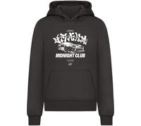 Kapuzensweatshirt MISTERTEE "MisterTee Midnight Racing Club Hoody", Herren, Gr. XL, schwarz, 65% Baumwolle, 35% Polyester, bedruckt, Rundhals, Sweatshirts (38310309-XL) schwarz