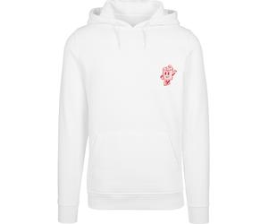 Kapuzensweatshirt MISTERTEE "MisterTee Negroni Please Hoody", Herren, Gr. S, weiß, 65% Baumwolle, 35% Polyester, bedruckt, Rundhals, Sweatshirts (70646909-S) weiß