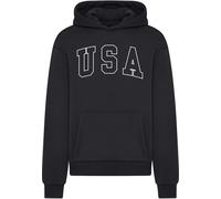 Kapuzensweatshirt MISTERTEE "MisterTee USA Fluffy Hoody", Herren, Gr. XL, schwarz, 70% Baumwolle, 30% Polyester, bedruckt, Sweatshirts (36211259-XL) schwarz