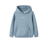 Kapuzensweatshirt NAME IT "NKMBRODY LS NREG SWEAT WH BRU NOOS", Jungen, Gr. 116, ashley blau print:with jet stream print, Sweatware, Obermaterial: 70% Baumwolle, 30% Polyester, bedruckt, unifarben, no