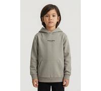 Kapuzensweatshirt NAME IT "NKMBRODY LS NREG SWEAT WH BRU NOOS", Jungen, Gr. 122/128, beige (shadow), Sweatware, Obermaterial: 70% Baumwolle, 30% Polyester, bedruckt, unifarben, normal normal, Rundhals