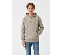 Kapuzensweatshirt NAME IT "NKMBRODY LS NREG SWEAT WH BRU NOOS", Jungen, Gr. 134 (140), beige (pure cashmere), Sweatware, Obermaterial: 70% Baumwolle, 30% Polyester, bedruckt, unifarben, normal normal,