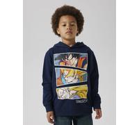 Kapuzensweatshirt NAME IT "NKMJIL DRAGON NREG SWE WH BRU NOOS VDE", Jungen, Gr. 146/152, blau (navy blazer), Sweatware, Obermaterial: 60% Baumwolle, 40% Polyester, bedruckt, relaxed fit hüftbedeckend,