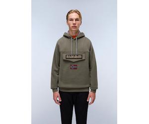 Kapuzensweatshirt NAPAPIJRI "BURGEE WINT 4", Herren, Gr. XL, grün (tea leaf), Obermaterial: 90% Baumwolle, 10% Polyester, Bündchen, Sweatshirts, mit Brusttasche, aus Baumwolle und Polyester (14385044-