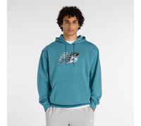 Kapuzensweatshirt NEW BALANCE "AAZ Mens Lifestyle Hoodie BIG TEAL", Herren, Gr. XXL, blau (big teal), Obermaterial: 60% Baumwolle, 40% Polyester, Sweatshirts, mit Kapuze, aus Baumwolle und Polyester (