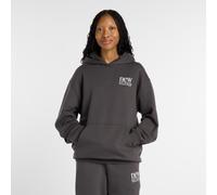 Kapuzensweatshirt NEW BALANCE, Damen, Gr. L, grau (faded schwarz), Obermaterial: 60% Baumwolle, 40% Polyester, normal, Rundhals, Sweatshirts, mit Kapuze, Rundhalsausschnitt, sportlicher Stil (14733838