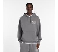 Kapuzensweatshirt NEW BALANCE, Herren, Gr. XXL, grau (castlerock), Obermaterial: 60% Baumwolle, 40% Polyester, normal, angesetztes Bündchen, Sweatshirts, mit Kordelzug, aus Baumwollmischung (35741123-