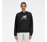 Kapuzensweatshirt NEW BALANCE "Sport Essentials French Terry Logo Hoodie", Damen, Gr. XS, schwarz, Obermaterial: 60% Baumwolle, 40% Polyester, Sweatshirts (28914432-XS) schwarz