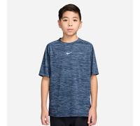 Kapuzensweatshirt NIKE "B NK DF MULTI SS TOP LBR HTHR", Kinder, Gr. M (140/146), midnight navy, work blau, htr, weiß, Obermaterial: 100% Polyester, normal, Rundhals, angesetztes Bündchen, Sweatshirts,