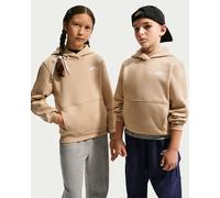 Kapuzensweatshirt NIKE SPORTSWEAR "K NSW CLUB FLC HDY LBR", Jungen, Gr. M (140/146), beige (linen, weiß), angeraute Sweatware, Obermaterial: 80% Baumwolle, 20% Polyester, unifarben, Basic normal, Rund