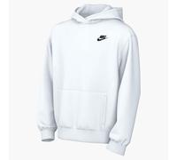 Kapuzensweatshirt NIKE SPORTSWEAR "K NSW CLUB FLC HDY LBR", Jungen, Gr. S (128/134), weiß (weiß, schwarz), angeraute Sweatware, Obermaterial: 80% Baumwolle, 20% Polyester, unifarben, Basic normal, Run