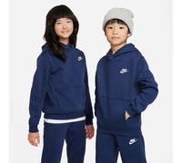 Kapuzensweatshirt NIKE SPORTSWEAR "K NSW CLUB FLC HDY LBR", Mädchen, Gr. XL (164/170), blau (midnight navy, weiß), Sweatware, Obermaterial: 80% Baumwolle, 20% Polyester, unifarben, Basic hüftbedeckend
