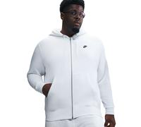 Herren Tennissweatshirt Nike Club Full-Zip Fleece - white/white/black - Weiß (S)