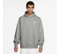 Kapuzensweatshirt NIKE SPORTSWEAR "M NK CLUB BB PO HOODIE", Herren, Gr. M, dk grau heather, lt smoke grau, weiß, Jersey, Obermaterial: 80% Baumwolle, 20% Polyester, normal, Rundhals, Sweatshirts, mit