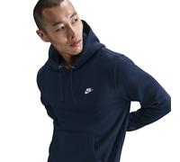 Kapuzensweatshirt NIKE SPORTSWEAR "M NK CLUB BB PO HOODIE", Herren, Gr. M, obsidian, obsidian, weiß, Jersey, Obermaterial: 80% Baumwolle, 20% Polyester, normal, Rundhals, Sweatshirts, mit Kängurutasch