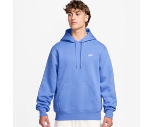 Kapuzensweatshirt NIKE SPORTSWEAR "M NK CLUB BB PO HOODIE", Herren, Gr. S, royal pulse, Jersey, Obermaterial: 80% Baumwolle, 20% Polyester, normal, Rundhals, Sweatshirts, mit Kängurutasche, mit angese