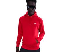 Kapuzensweatshirt NIKE SPORTSWEAR "M NK CLUB BB PO HOODIE", Herren, Gr. S, university rot, university rot, weiß, Jersey, Obermaterial: 80% Baumwolle, 20% Polyester, normal, Rundhals, Sweatshirts, mit