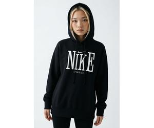 Kapuzensweatshirt NIKE SPORTSWEAR "W NSW PHNX FLC OS GFX HDY", Damen, Gr. S, schwarz (schwarz, sail), Obermaterial: 80% Baumwolle, 20% Polyester. Kapuzenfutter: 100% Baumwolle, normal, Rundhals, Sweat