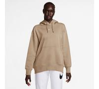 Kapuzensweatshirt NIKE SPORTSWEAR "W NSW PHNX FLC OS PO HOODIE", Damen, Gr. S, linen, sail, Obermaterial: 80% Baumwolle, 20% Polyester, normal, Rundhals, Sweatshirts, mit Rundhalsausschnitt, Oversize