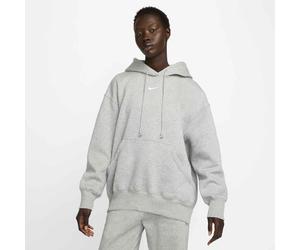 Kapuzensweatshirt NIKE SPORTSWEAR "W NSW PHNX FLC OS PO HOODIE", Damen, Gr. XL, dk grau heather, sail, Obermaterial: 80% Baumwolle, 20% Polyester, normal, Rundhals, Sweatshirts, mit Rundhalsausschnitt