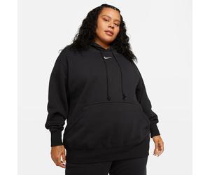 Kapuzensweatshirt NIKE SPORTSWEAR "W NSW PHNX FLC OS PO HOODIE PL", Damen, Gr. 1X, schwarz (schwarz, sail), Obermaterial: 80% Baumwolle, 20% Polyester, Sweatshirts, Oversize Passform, aus Baumwolle un