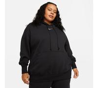 Kapuzensweatshirt NIKE SPORTSWEAR "W NSW PHNX FLC OS PO HOODIE PL", Damen, Gr. 4X, schwarz, sail, Obermaterial: 80% Baumwolle, 20% Polyester, Sweatshirts, Oversize Passform (95301565-4X) schwarz, sail