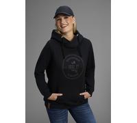 Kapuzensweatshirt OCEAN SPORTSWEAR, Damen, Gr. 44/46, schwarz, angeraute Sweatware, Obermaterial: 65% Baumwolle, 35% Polyester, unifarben, figurumspielend hüftbedeckend, Rippbündchen, Sweatshirts, Lan