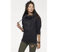 Kapuzensweatshirt OCEAN SPORTSWEAR "Essentials Sweatshirt", Damen, Gr. 36/38, schwarz, angeraute Sweatware, Obermaterial: 60% Baumwolle, 40% Polyester, unifarben, figurbetont hüftlang, Rippbündchen, S