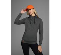 Kapuzensweatshirt OCEAN SPORTSWEAR "Essentials Sweatshirt", Damen, Gr. 44/46, grau (anthrazit), angeraute Sweatware, Obermaterial: 60% Baumwolle, 40% Polyester, unifarben, figurbetont hüftlang, Rippbü