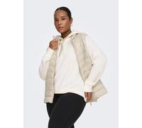 Kapuzensweatshirt ONLY CARMAKOMA "CARNOLI L/S HEART HOOD SWT NOOS", Damen, Gr. S, cloud dancer detail:gold string, heart emb, Sweatware, Obermaterial: 60% Baumwolle, 40% Polyester, unifarben, regular