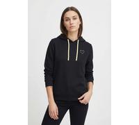 Kapuzensweatshirt ONLY CARMAKOMA "CARNOLI L/S HEART HOOD SWT NOOS", Damen, Gr. S, schwarz detail:gold string, heart emb, Sweatware, Obermaterial: 60% Baumwolle, 40% Polyester, unifarben, regular fit n