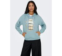 Kapuzensweatshirt ONLY "ONLALINA LIFE L/S PRINT HOOD SWT", Damen, Gr. S, arona print:dream, Sweatware, Obermaterial: 93% Polyester, 7% Elasthan, bedruckt, regular fit, Rippbündchen, Sweatshirts (72101