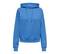 Kapuzensweatshirt ONLY "ONLBEST L/S HOOD SWT NOOS", Damen, Gr. XS, blau (ultramarine), Sweatware, Obermaterial: 65% Polyester, 35% Baumwolle, unifarben, regular fit, Rippbündchen, Sweatshirts Kapuzens