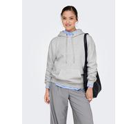 Kapuzensweatshirt ONLY "ONLDAZE L/S HOOD SWT NOOS", Damen, Gr. L, grau (light grau melange), Sweatware, Obermaterial: 78% Baumwolle, 22% Polyester, unifarben, regular fit hüftlang, Rippbündchen, Sweat