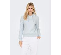 Kapuzensweatshirt ONLY "ONLNOLI L/S HEART HOOD SWT NOOS", Damen, Gr. M, ballad blau detail:silber strings, heart emb, Sweatware, Obermaterial: 60% Baumwolle, 40% Polyester, unifarben, regular fit hüft