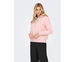 Kapuzensweatshirt ONLY "ONLNOLI L/S HEART HOOD SWT NOOS", Damen, Gr. M, rosy touch detail:silber strings, heart emb, Sweatware, Obermaterial: 60% Baumwolle, 40% Polyester, unifarben, regular fit norma