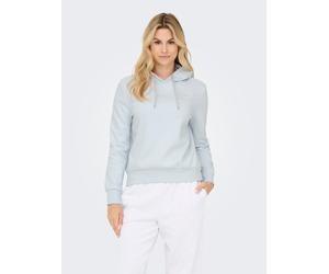 Kapuzensweatshirt ONLY "ONLNOLI L/S HEART HOOD SWT NOOS", Damen, Gr. XS, ballad blau detail:silber strings, heart emb, Sweatware, Obermaterial: 60% Baumwolle, 40% Polyester, unifarben, regular fit nor