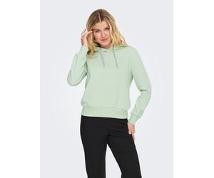 Kapuzensweatshirt ONLY "ONLNOLI L/S HEART HOOD SWT NOOS", Damen, Gr. XS, grün l. detail:silber strings, heart emb, Sweatware, Obermaterial: 60% Baumwolle, 40% Polyester, unifarben, regular fit normal,