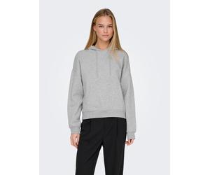 Kapuzensweatshirt ONLY "ONLSWEAT L/S HOODIE OVERSIZE PKT SWT", Damen, Gr. M, grau (light grau melange), Sweatware, Obermaterial: 60% Baumwolle, 40% Polyester, unifarben, loose fit normal, Rundhals, Sw