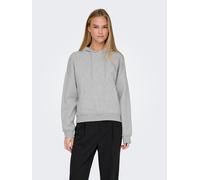 Kapuzensweatshirt ONLY "ONLSWEAT L/S HOODIE OVERSIZE PKT SWT", Damen, Gr. S, grau (light grau melange), Sweatware, Obermaterial: 60% Baumwolle, 40% Polyester, unifarben, loose fit normal, Rundhals, Sw